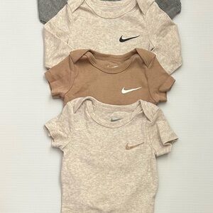 Nike Kids' Beige and Brown Bodysuits Set of 4